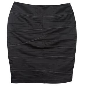 Kenar Black Skirt Size 8 Zipper Chain Teeth Layers For Decor Side Zipper Closure